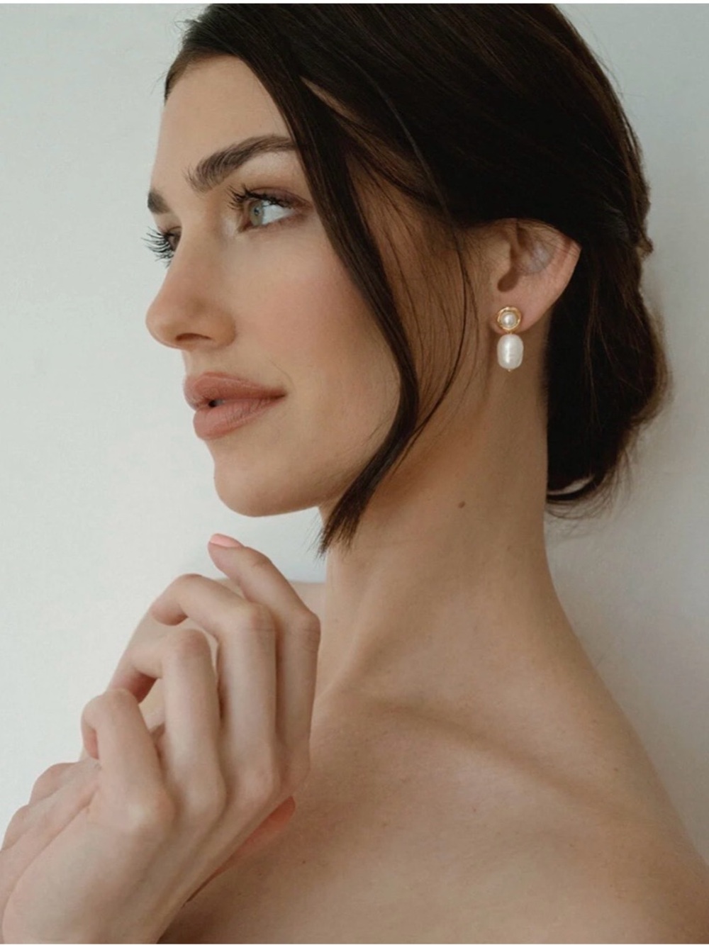 Gold and White Pearl Drop Earrings - Classic Pearl Dangle